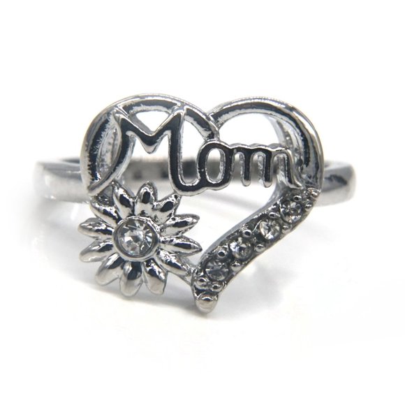 Silver ring for MOM with CZ . - Picture 3 of 4